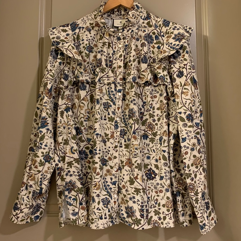 Tuckernuck Wildwood Chintz Winnie Snap Button Up Blouse Size XXL - Picture 5 of 16